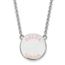 Delta Gamma Sorority Sterling Silver Small Enameled Pendant Necklace