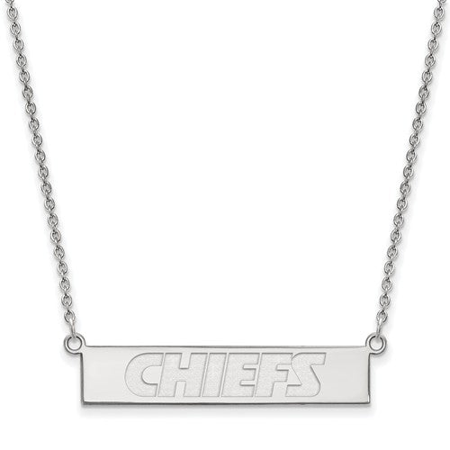 Kansas City Chiefs Sterling Silver Small Bar Necklace