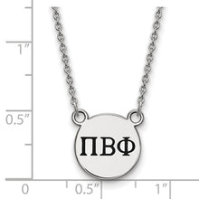 Pi Beta Phi Sorority Sterling Silver Extra Small Enameled Pendant Necklace