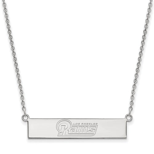 Los Angeles Rams 14k White Gold Small Bar Necklace