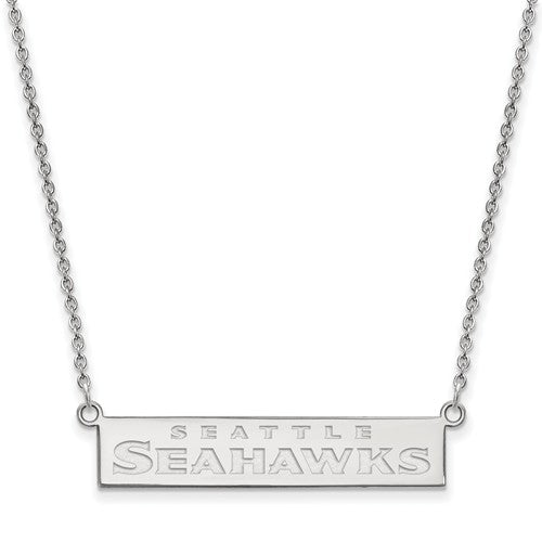 Seattle Seahawks Sterling Silver Small Bar Necklace