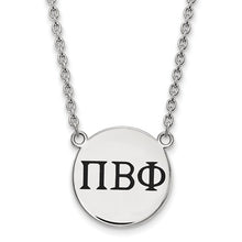 Pi Beta Phi Sorority Sterling Silver Small Enameled Pendant Necklace