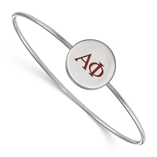 Alpha Phi Sorority Sterling Silver Enameled Slip-On Bangle Bracelet