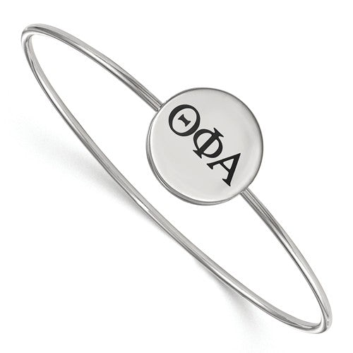 Theta Phi Alpha Sorority Sterling Silver Enameled Slip-On Bangle Bracelet