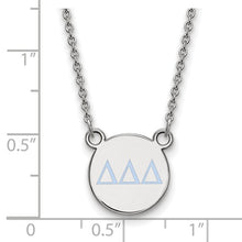 Delta Delta Delta Sorority Sterling Silver Extra Small Enameled Pendant Necklace