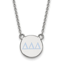 Delta Delta Delta Sorority Sterling Silver Extra Small Enameled Pendant Necklace