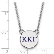 Kappa Kappa Gamma Sorority Sterling Silver Extra Small Enameled Pendant Necklace