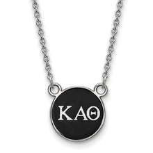 Kappa Alpha Theta Sorority Sterling Silver Extra Small Enameled Pendant Necklace