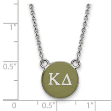 Kappa Delta Sorority Sterling Silver Extra Small Enameled Pendant Necklace