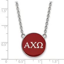 Alpha Chi Omega Sorority Sterling Silver Small Enameled Pendant Necklace