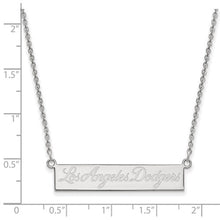 Los Angeles Dodgers Sterling Silver Small Bar Necklace