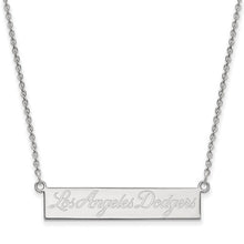 Los Angeles Dodgers Sterling Silver Small Bar Necklace