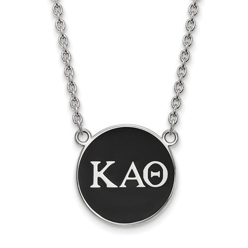 Kappa Alpha Theta Sorority Sterling Silver Small Enameled Pendant Necklace