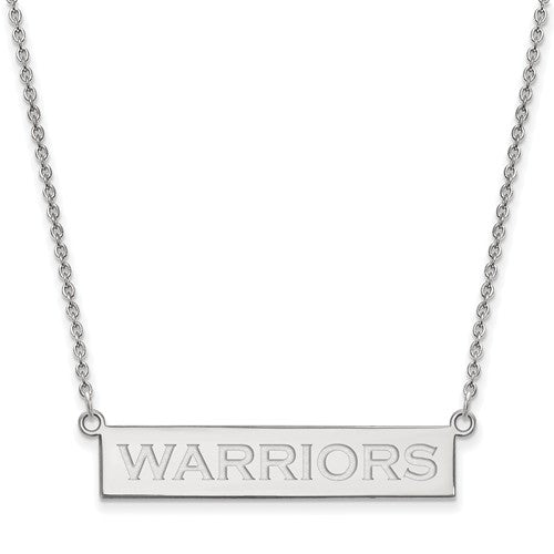 Golden State Warriors Sterling Silver Small Bar Necklace