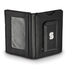 Sterling Silver LogoArt Stanford University Black Leather Money Clip Wallet