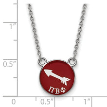 Pi Beta Phi Sorority Sterling Silver Extra Small Enameled Pendant Necklace