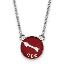 Pi Beta Phi Sorority Sterling Silver Extra Small Enameled Pendant Necklace