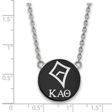 Kappa Alpha Theta Sorority Sterling Silver Medium Enameled Pendant Necklace