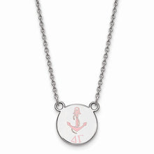 Delta Gamma Sorority Sterling Silver Extra Small Enameled Pendant Necklace