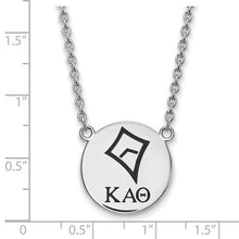 Kappa Alpha Theta Sorority Sterling Silver Small Enameled Pendant Necklace