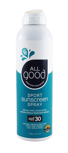 ION Health All Good SPF 30 Sport Sunscreen Spray, Water Resistant, 6 oz.